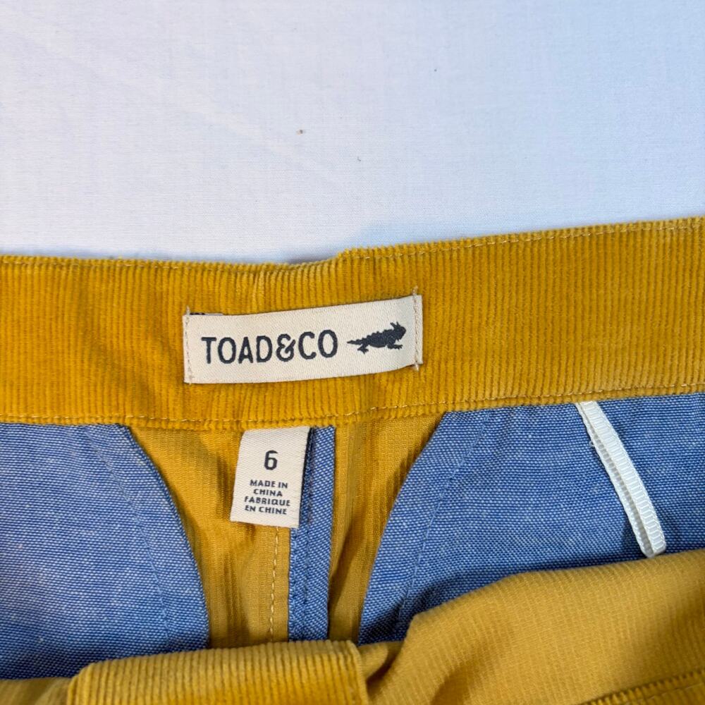 Toad & Co womens mustard corduroy button up skirt. Size 6. academic, preppy - Picture 3 of 5
